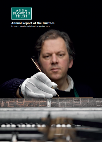 Annual Report 2015/16, the cover featuring APT alumus Darren Cox