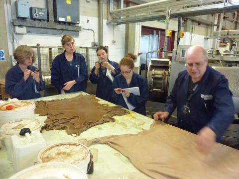 Tanning, analyses and currying. Image courtesy of the Leather Conservation Centre.